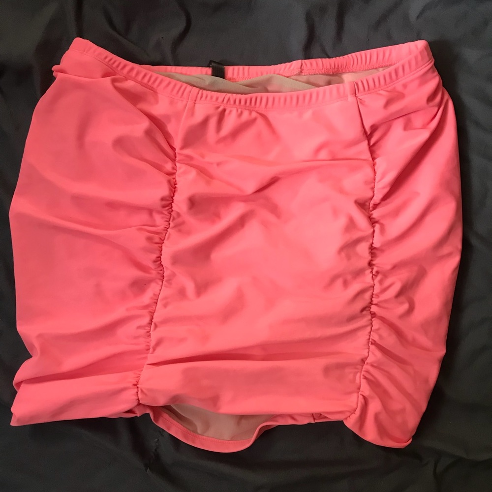 Torrid Peach Pink High Waisted Ruched Swim Skirt